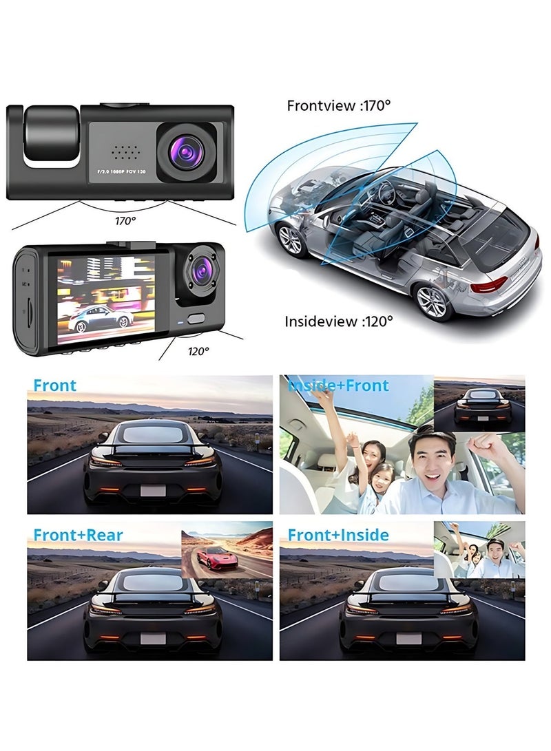 1080P Dual Dash Cam Front & Interior, Car Security Camera with Audio Recording, WDR Night Vision, G-Sensor Auto Emergency Lock, 2-Inch Display, Easy Plug & Play - Image 5