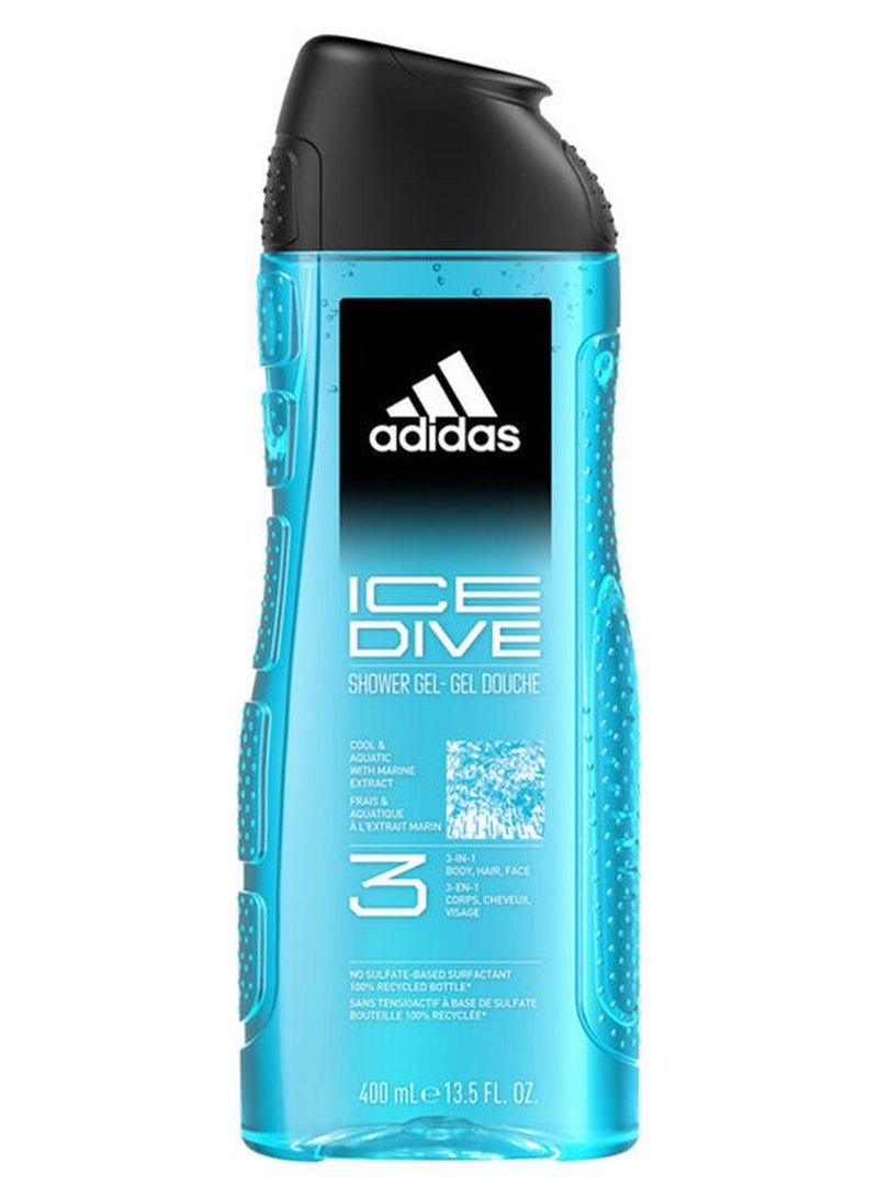 Adidas Ice Dive Shower Gel Clear 400ml - Image 1