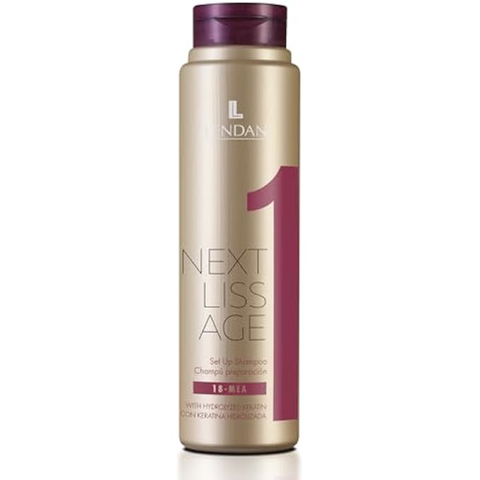 Lendan - Sulfate and Paraben-Free Shampoo - Next Liss Age 1-300 ml - Step 1 Maintenance Pack - Pre-Straightening Process Shampoo - with Hydrolyzed Keratin