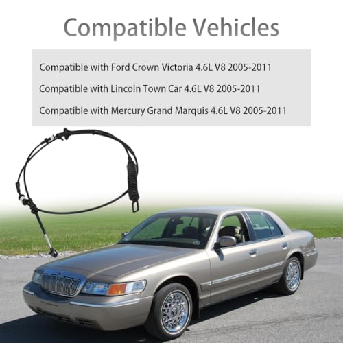 WUGANGATPS Automatic Shift Control Cable Compatible with Ford Crown Victoria Lincoln Town Car Mercury Grand Marquis 2005-2011 4.6L V8 Gear Shift Cable 6W1Z7E395A 5W1Z7E395AA 5W1Z7E395B - Image 3
