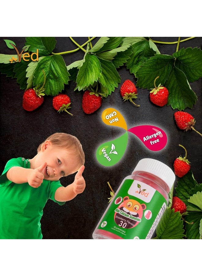 VED Kids Calcium Gummies for Calcium Supplement, Energy & Immune System - Vegan - 15 Days Supply, 30 Chewable Kids Vitamins Gummies. (15 Days Supply) - Image 3
