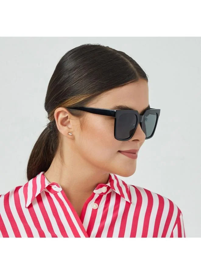 بلاك أوت نظارة شمسية بلاك آوت كوادرا للنساء من آيوا، أسود