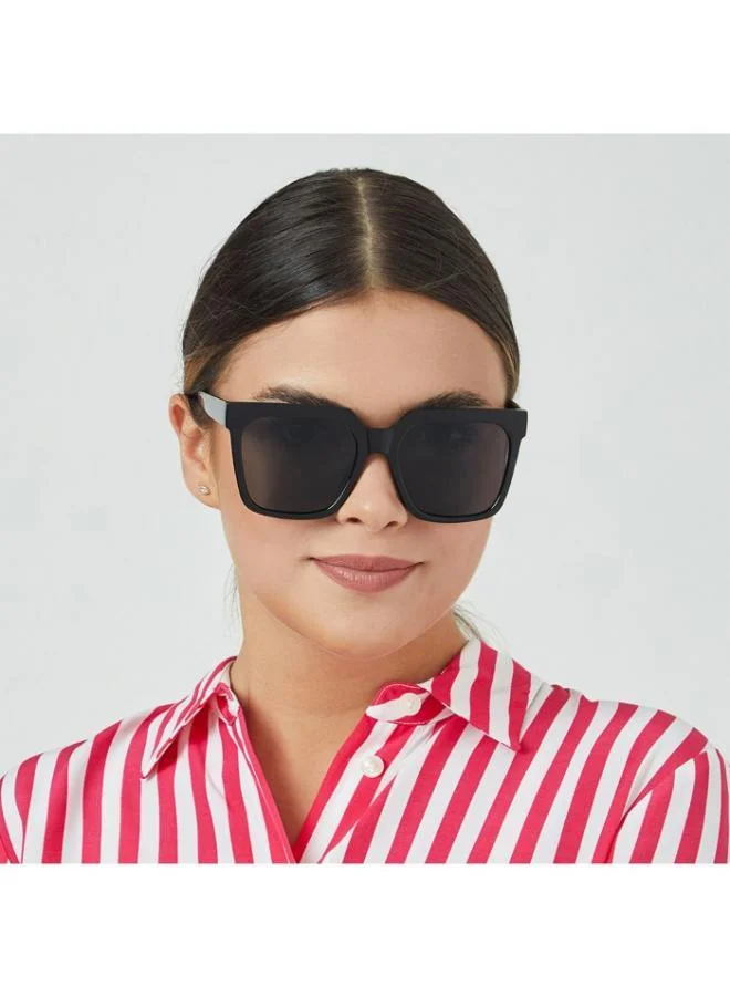 بلاك أوت نظارة شمسية بلاك آوت كوادرا للنساء من آيوا، أسود