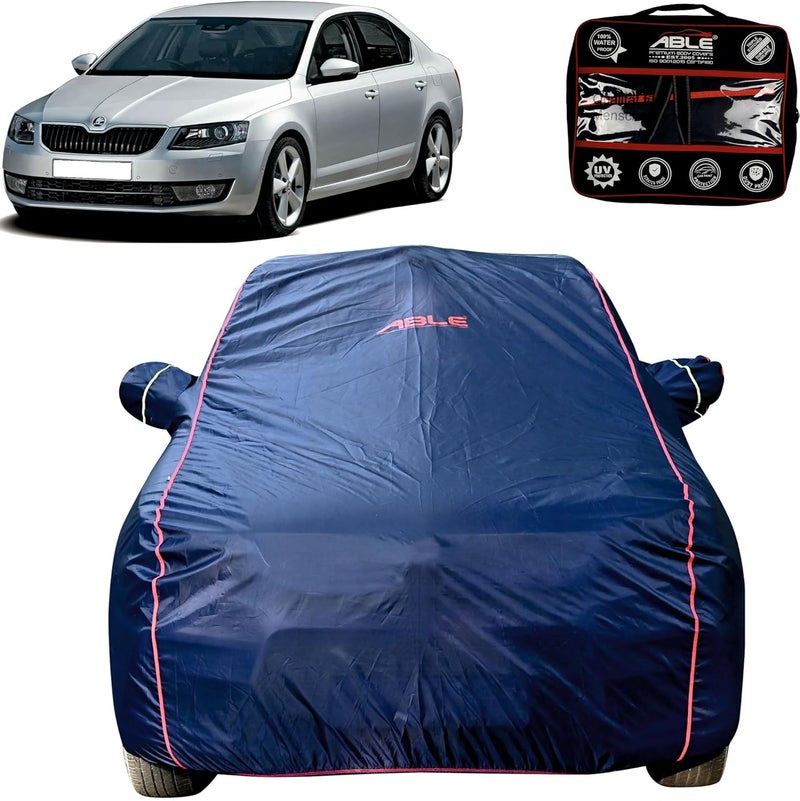 Able Parashuit Blue WR Series Car Body Cover with Mirror Pockets and Driver Door Zipper Compatible for Skoda Octavia New Type-II (2012 to 2018 Model) - Image 1