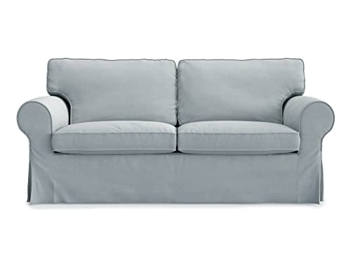 MASTERS OF COVERS Ektorp Loveseat (2 Seat) Sofa Cover Replacement Slipcover for IKEA Two Seater Ektorp Slipcover (Smoke Grey)-NOT fit Uppland Series Sofa - Image 1