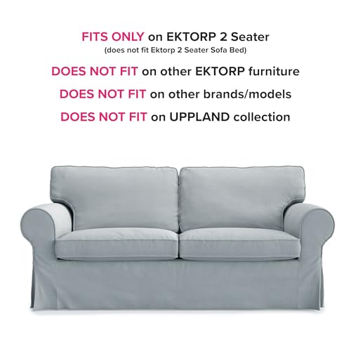 MASTERS OF COVERS Ektorp Loveseat (2 Seat) Sofa Cover Replacement Slipcover for IKEA Two Seater Ektorp Slipcover (Smoke Grey)-NOT fit Uppland Series Sofa - Image 2