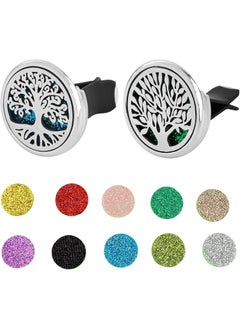Framendino Framendino, 2 Pack 30mm Car Diffuser Vent Clips Life Tree Clip with 20 Shiny Felt Pads Essential Oil Fragrance for and Home 
