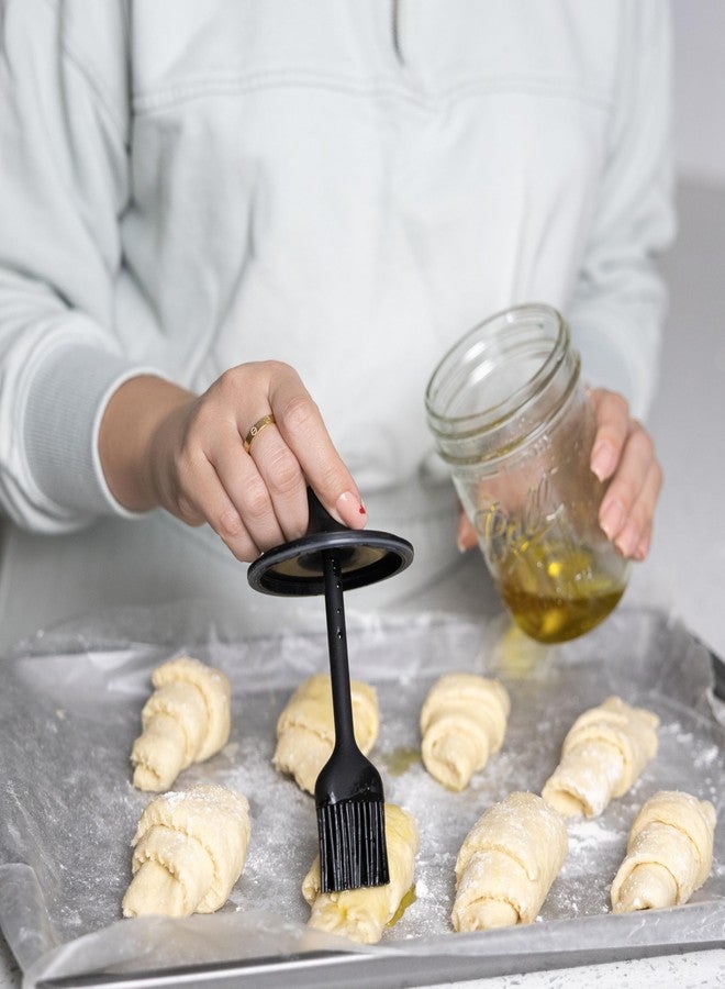 Jarware Silicone Black Basting Brush Lid For Wide Mouth Mason Jars - Image 4