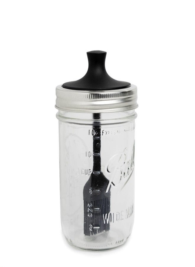 Jarware Silicone Black Basting Brush Lid For Wide Mouth Mason Jars - Image 1