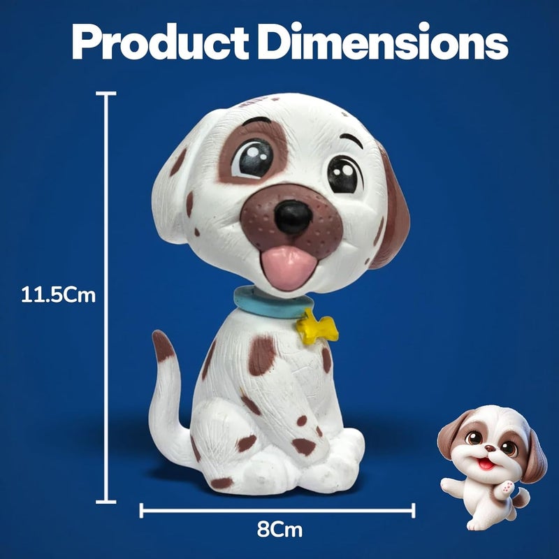RIANZ ® Bobble Head Dog for Car Dashboard, Home & Office | Cute Wobbling Head Puppy Figurine | Decorative Dog Showpiece Toy | Gift Item for Kids, Friends & Pet Lovers (White & Brown) - Image 4