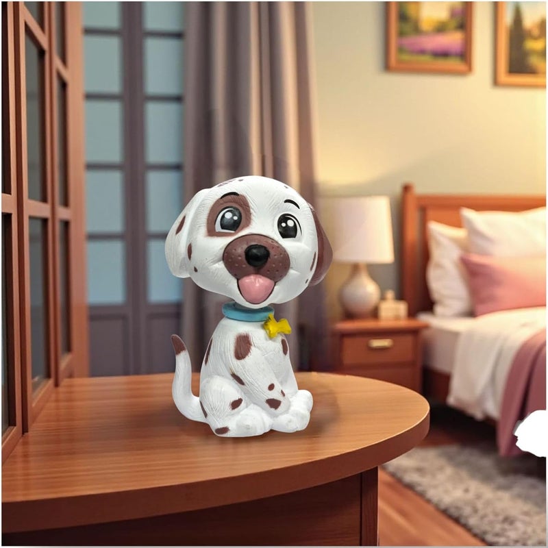 RIANZ ® Bobble Head Dog for Car Dashboard, Home & Office | Cute Wobbling Head Puppy Figurine | Decorative Dog Showpiece Toy | Gift Item for Kids, Friends & Pet Lovers (White & Brown) - Image 3