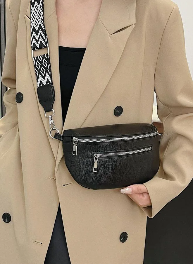 Take Two Take Two Solid Zip Closure Crossbody Bag