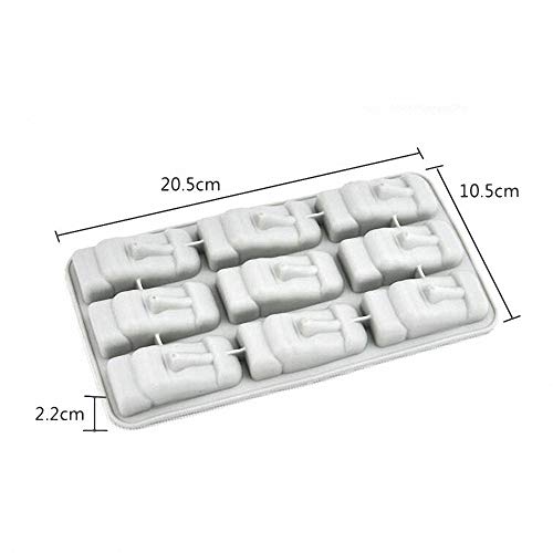HiParty 2 Pcs 9 Cavity Easter Island Moai Head Stone Statues Ice Cube Trays TPR Chocolate Candy Jello Soap Mold - Image 3