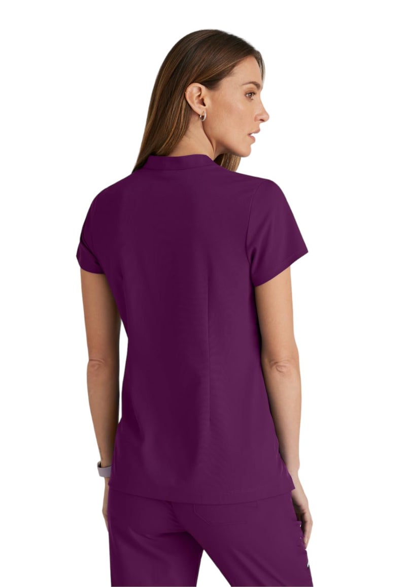 BARCO Grey's Anatomy Spandex Stretch Direct - Rush Scrub Top for Women Wine Large - Image 2