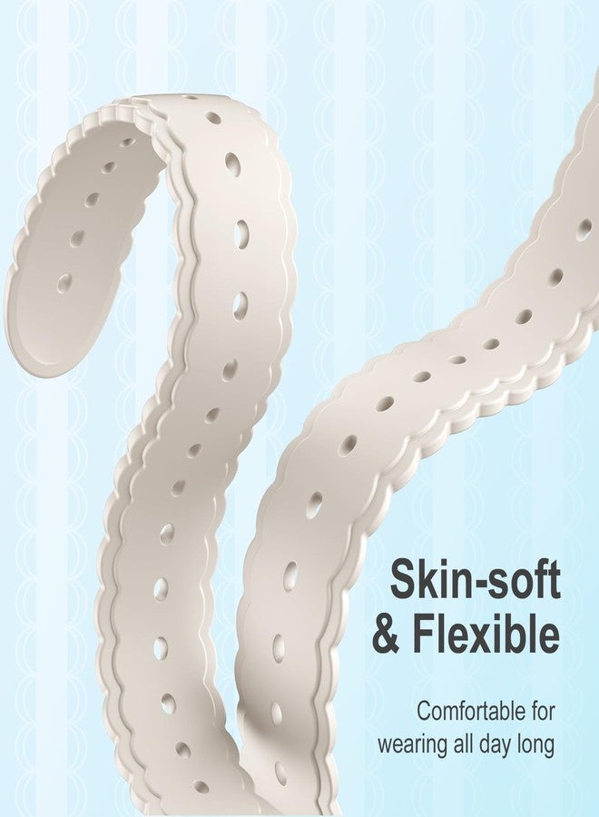 Dirrelo Lace Silicone Band Compatible with Apple Watch Bands for Women 40mm 41mm 38mm, Soft Solace Wristband Replacement Dressy Strap for iWatch Band Series 11 10 9 8 SE 7 6 5 4 3 2 1 Ultra, Starlight - Image 3