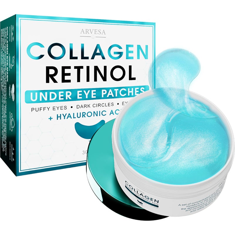 Under Eye Patches For Puffy Eyes And Dark Circles  Retinol Collagen Under Eye Masks  Reduce Wrinkles  Bags  Skin Treatment Pads  Anti Aging Moisturizer Mask For Women Gift  60 Gel Pads