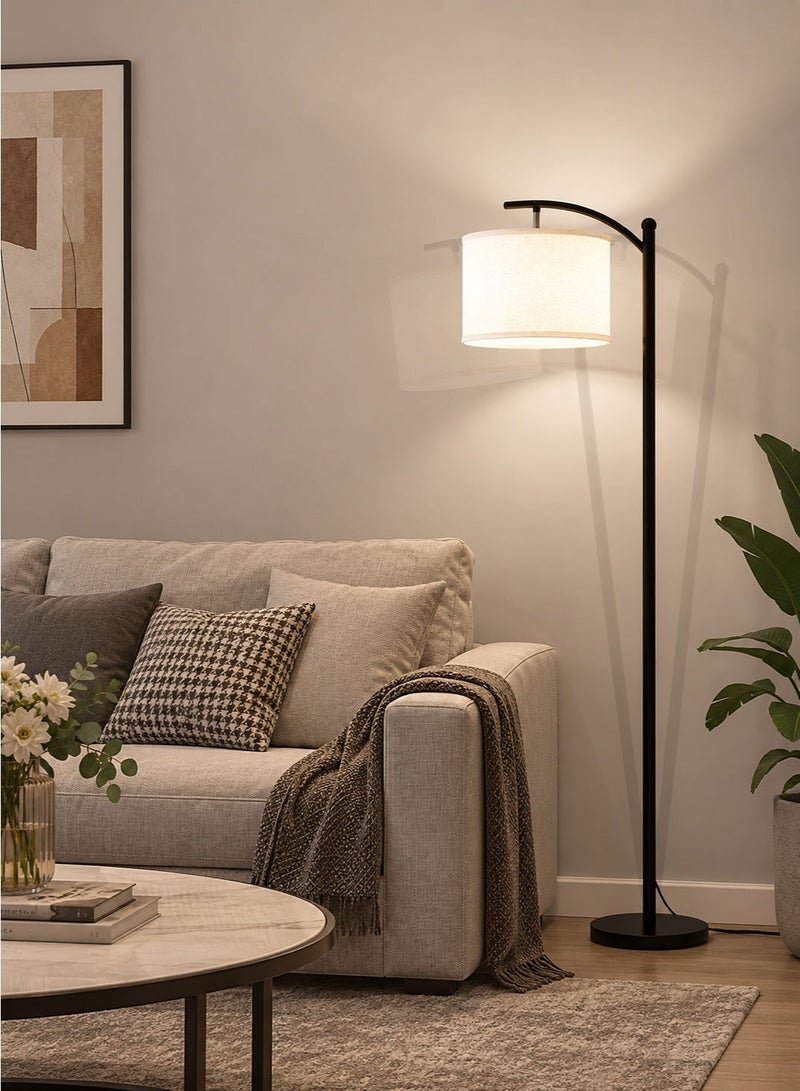 Glanfen Modern Retro LED Floor Lamp 3 Colors Adjustable Standing Lamp With Hanging Linen Lampshade soft Brightness Floor Light Home Decor For Living Room Bedroom Office 38x23x160 cm - Image 2