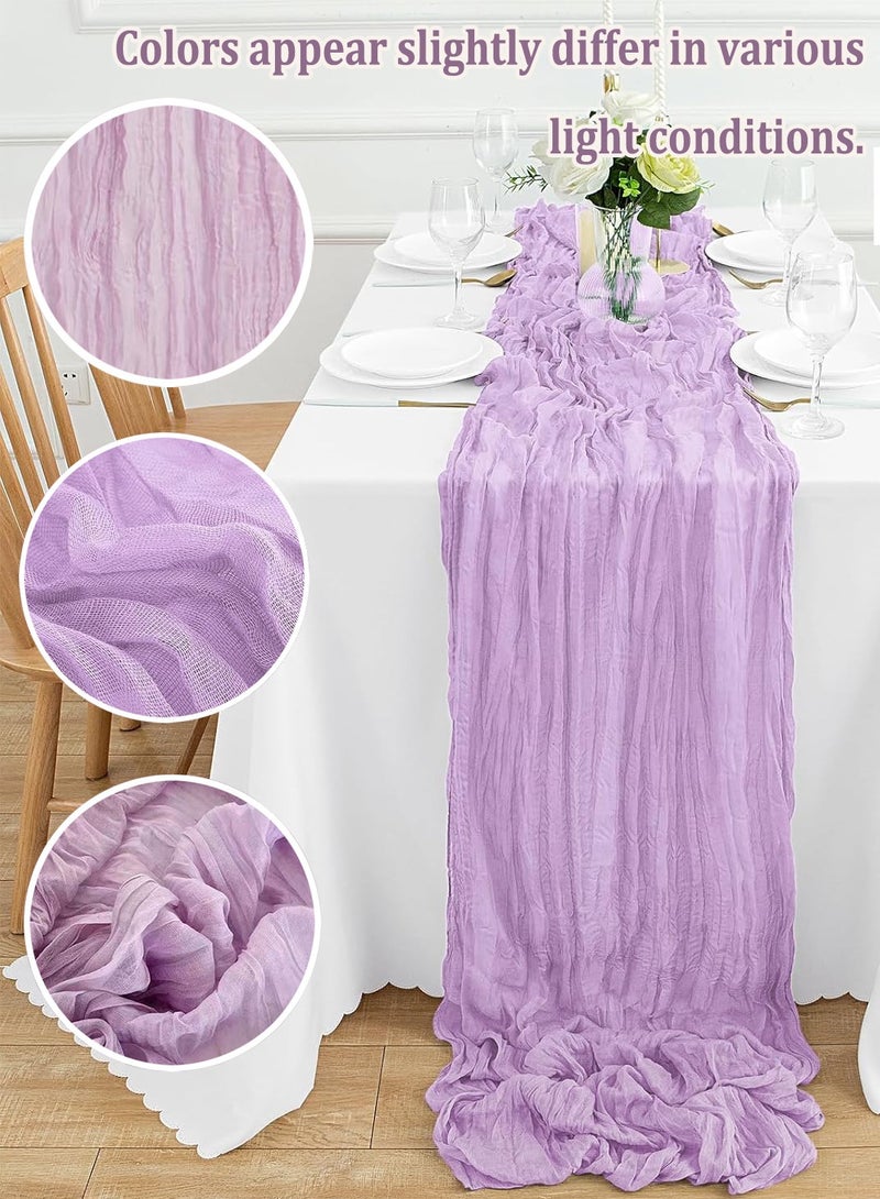 4M Table Runner Purple Gauze Table Runner for Wedding Reception Sheer Bridal Shower Birthday Party Boho Table Decoration Romantic Wedding Long Tablecloth  - Image 5