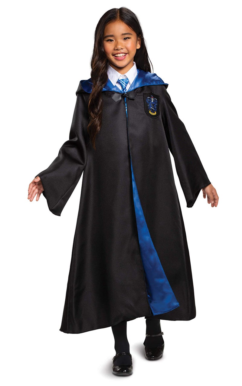 Disguise Harry Potter Ravenclaw Robe Deluxe Children's Costume Accessory, Black & Blue, Kids Size Small (4-6) - Image 1