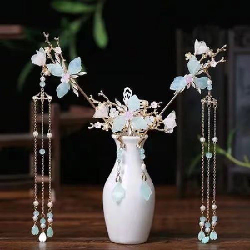 Generic Elegant Hanfu Tassel Hairpin Set X-T40 a set of ear clip eyebrow stickers
