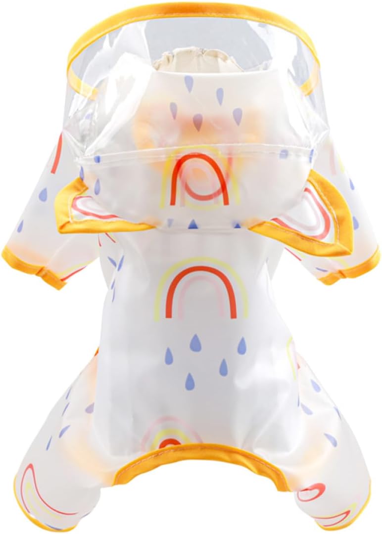 Small Dog Raincoat Waterproof Puppy Rain Poncho Yellow S Size for 4-6 Lbs Dogs, Pet Clothing for Rainy Weather - Image 1