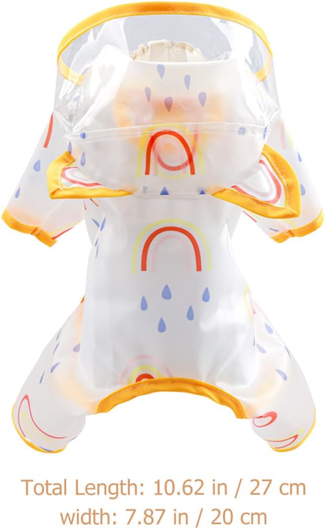 Small Dog Raincoat Waterproof Puppy Rain Poncho Yellow S Size for 4-6 Lbs Dogs, Pet Clothing for Rainy Weather - Image 2