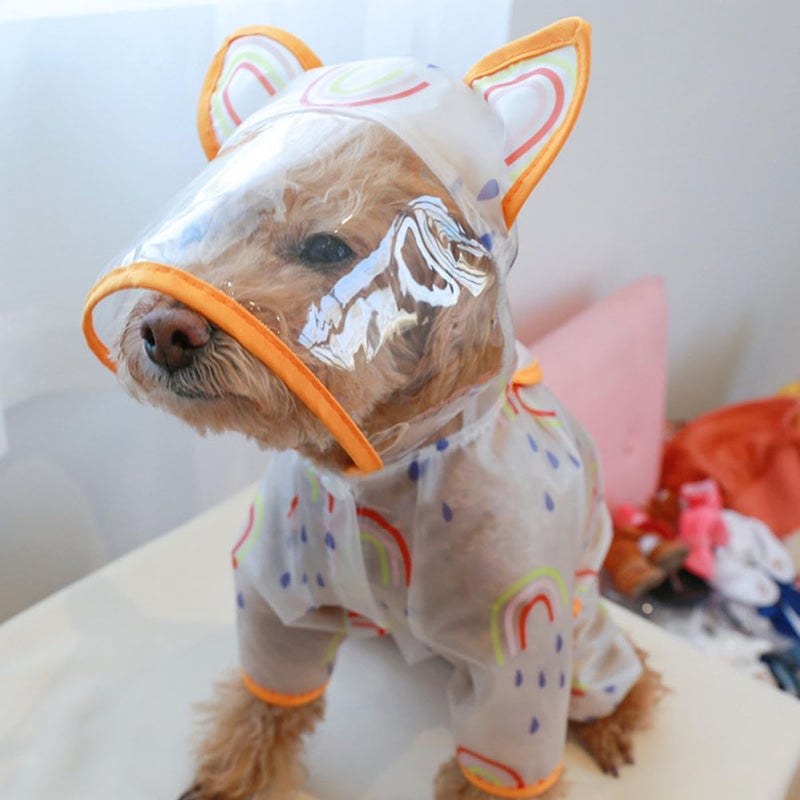 Small Dog Raincoat Waterproof Puppy Rain Poncho Yellow S Size for 4-6 Lbs Dogs, Pet Clothing for Rainy Weather - Image 3