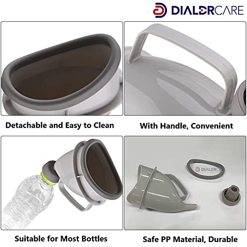 DIALDRCARE Unisex Reusable Portable Urinal Funnel Device for Emergency Sitting Standing Urine Pee Urination, Suitable for Outdoor Travel Car Hospital Home (Grey) - Image 3