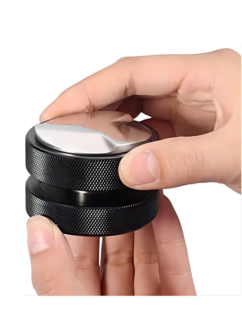 NIBEMINENT Stainless Steel Coffee Dispenser Powder Tamper Leveler Tool Black Grinder Press powder hammer Adjustable Double-Head Rugged and Durable for Any Place(Black Diameter 51mm) - Image 1