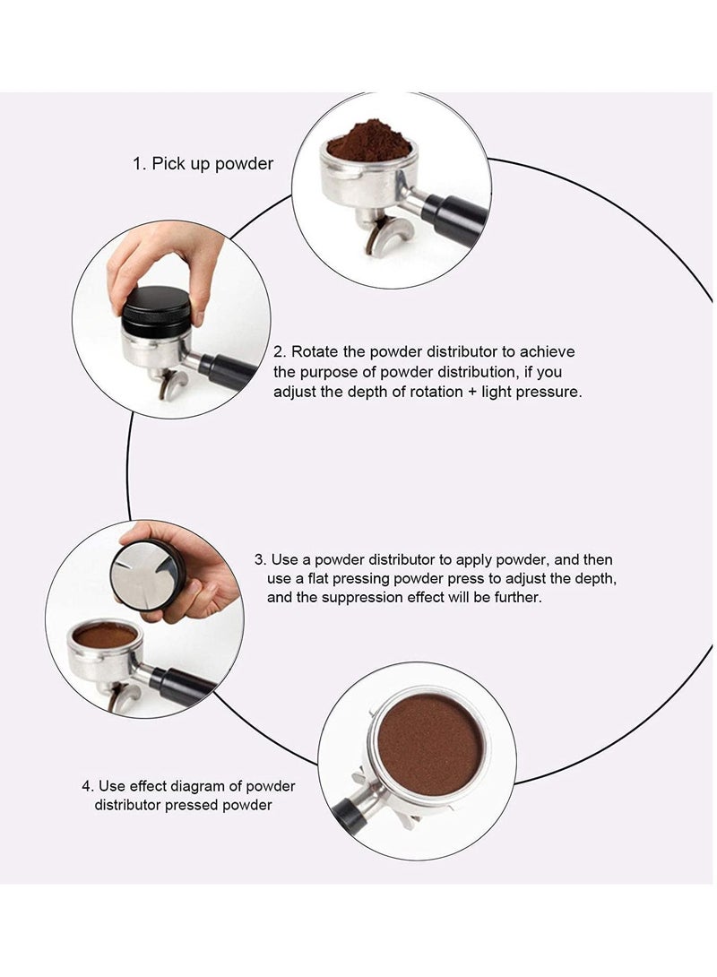 NIBEMINENT Stainless Steel Coffee Dispenser Powder Tamper Leveler Tool Black Grinder Press powder hammer Adjustable Double-Head Rugged and Durable for Any Place(Black Diameter 51mm) - Image 4