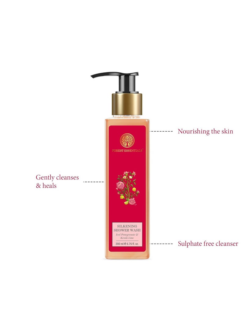 Forest Essentials Silkening Shower Wash Iced Pomegranate & Kerala Lime  - Image 3