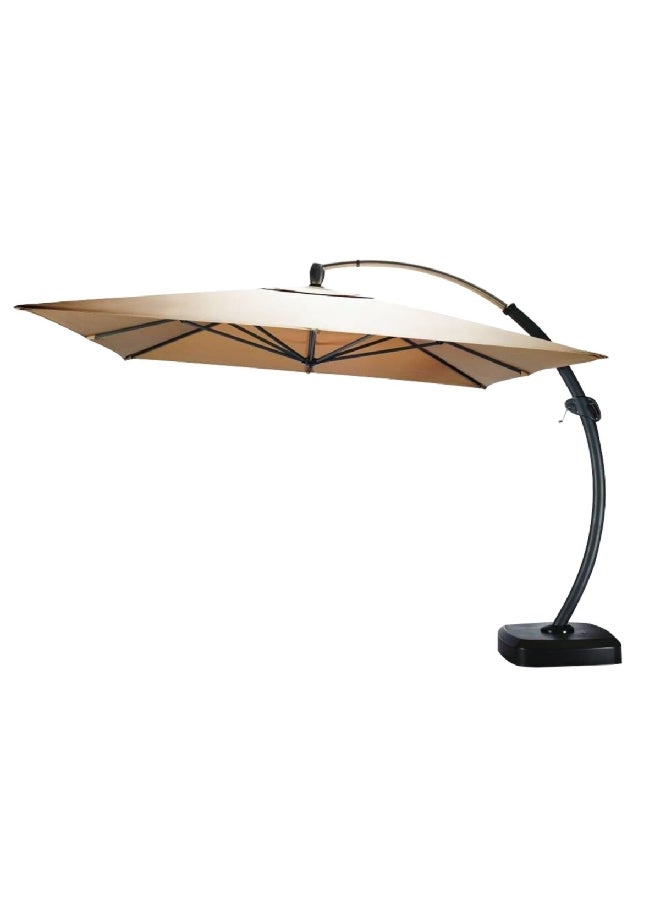 LIVING ACCENTS Outdoor Sturdy Aluminium Frame Hanging Umbrella with Base 3.5 x 3.5 m - Image 1