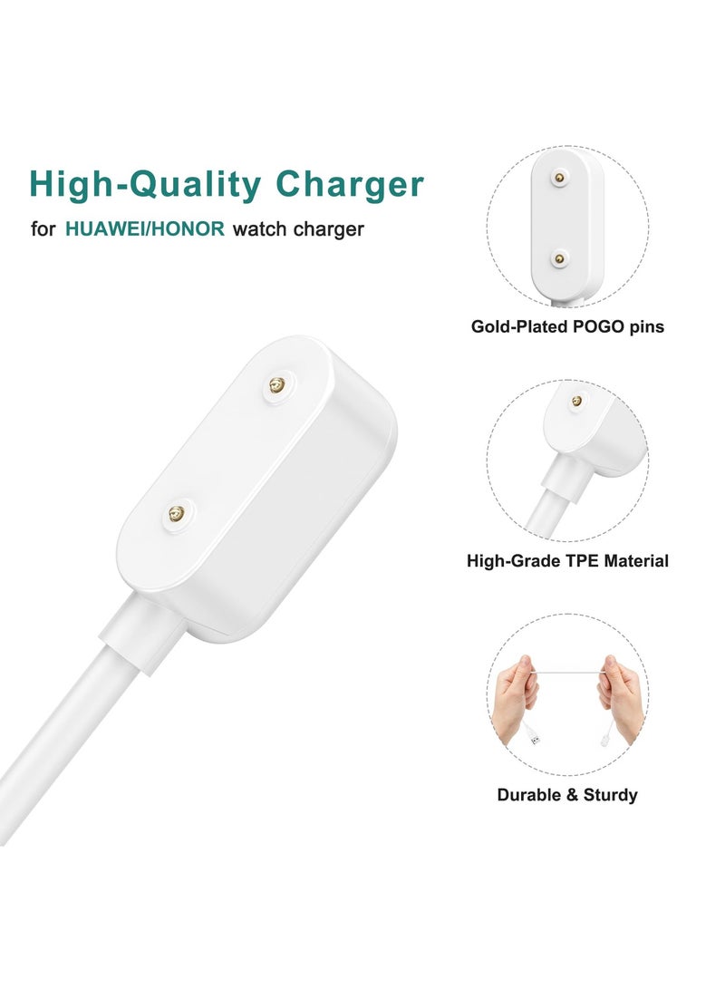VIUAUAX Charger for Huawei Watch Fit3 Charger Cable, 100CM USB Magnetic Charger for Huawei Band 9/8/7/6 smartwatch (Black) - Image 2