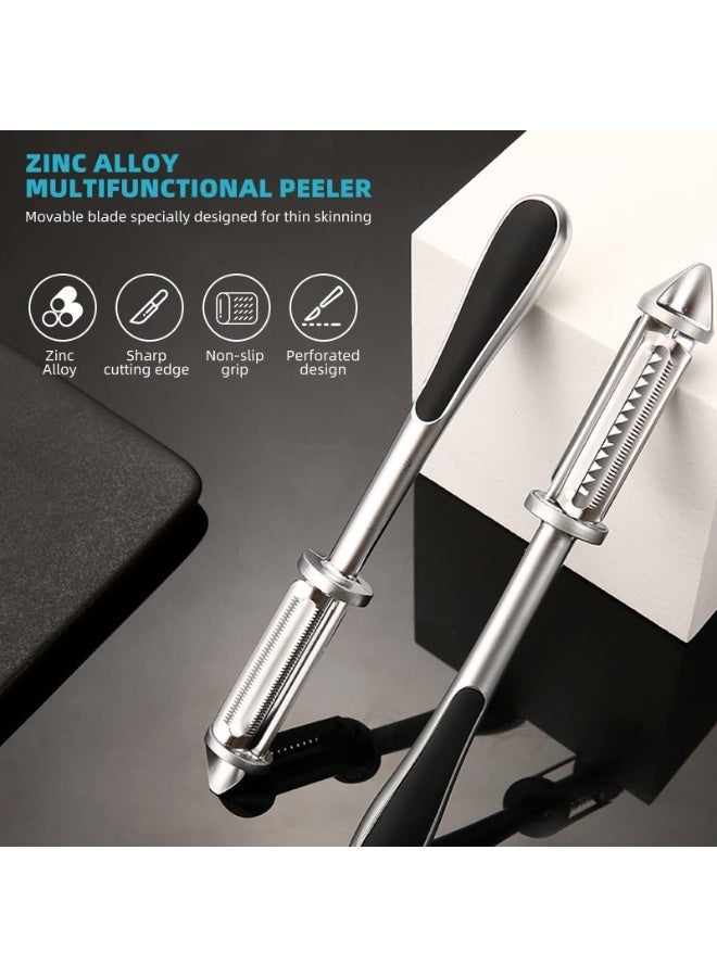general 3 in 1 Vegetable and Fruit Peeler, Sturdy and Durable Zinc Alloy Peeler with Non-slip Handle, Potato Peeler Apple Peeler Tomato Cucumber Ginger Julienne Peeler for Kitchen - Image 2