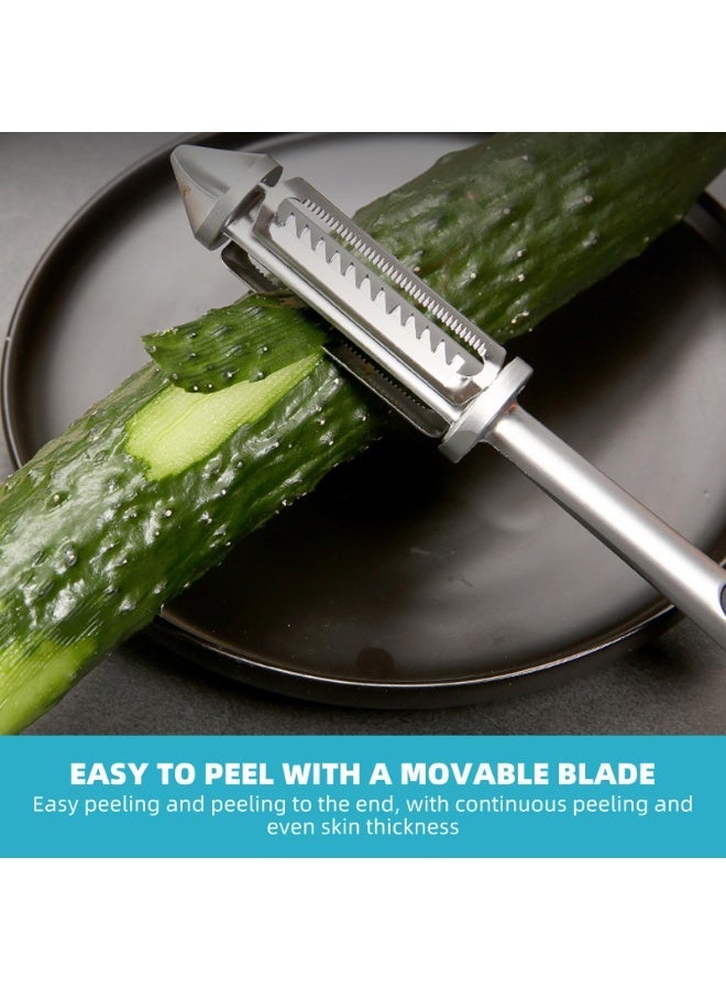 general 3 in 1 Vegetable and Fruit Peeler, Sturdy and Durable Zinc Alloy Peeler with Non-slip Handle, Potato Peeler Apple Peeler Tomato Cucumber Ginger Julienne Peeler for Kitchen - Image 3