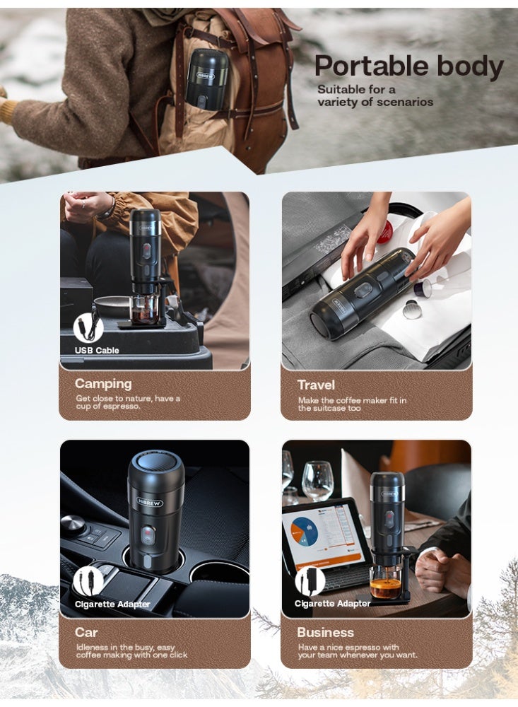 HiBREW ماكينة قهوة محمولة HiBREW للسيارة والمنزل، ماكينة قهوة إسبريسو DC12V تناسب كبسولات نيكسبريسو دولسي وبودرة القهوة H4A - Image 2
