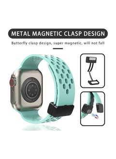X-level 2 Pack Magnetic Buckle Silicone Bands 42mm 44mm 45mm 49mm Adjustable Wristbands Hole design Silicone Waterproof Strap For Men Women Compatible With Apple Watch Ultra 2/Ultra/SE/Series 9/8/7/6/5/4/3/2/  - Image 4