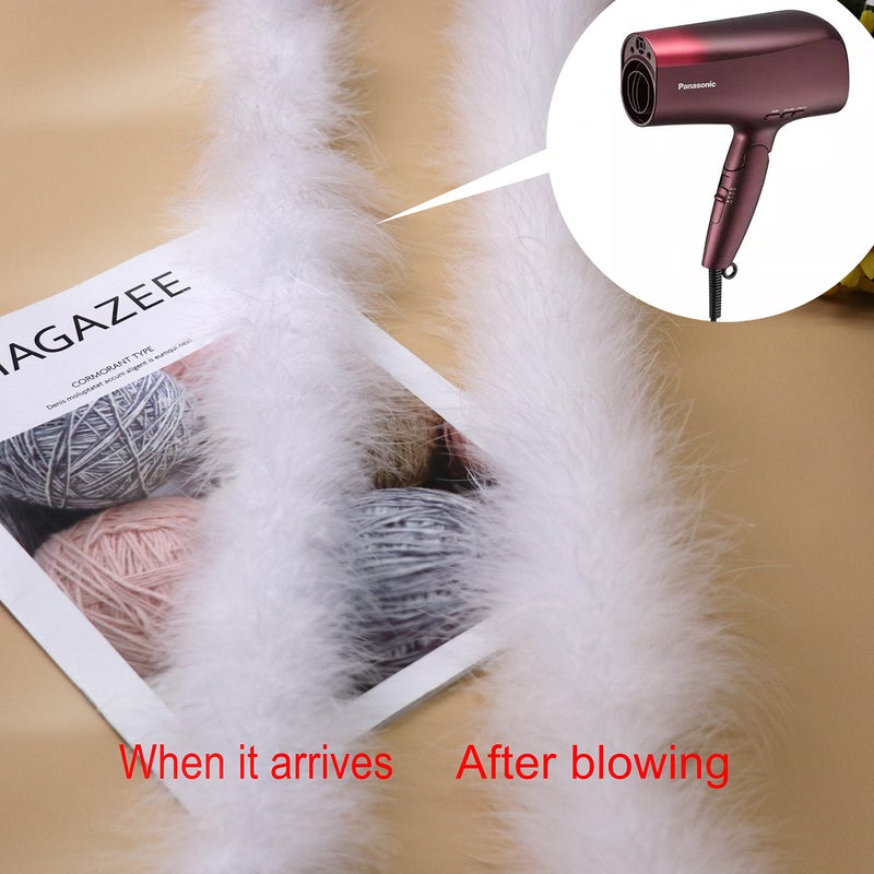 FEARAFTS 2 Yards Fluffy Marabou Feather Boa for Crafts Wedding Party Christmas Tree Decoration 22 Grams - Image 5