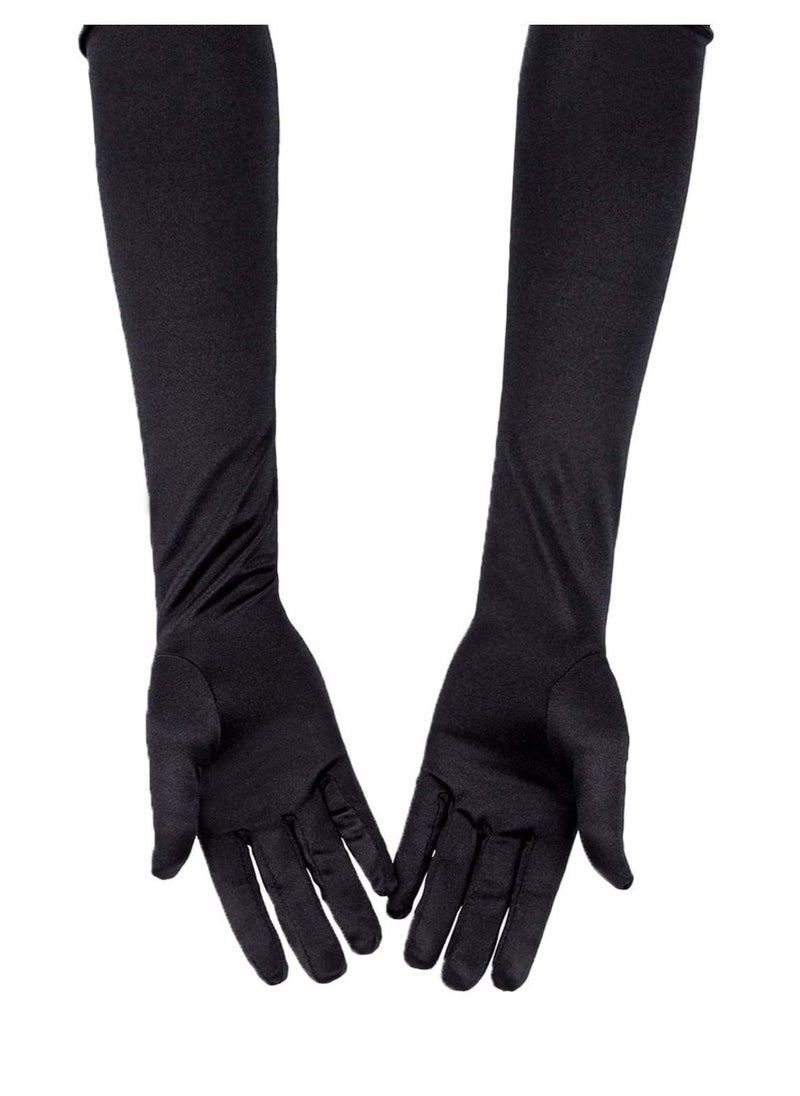 SYOSI Satin Opera Gloves, Formal Bridal Banquet Party Wedding Opera Mitten  - Image 2
