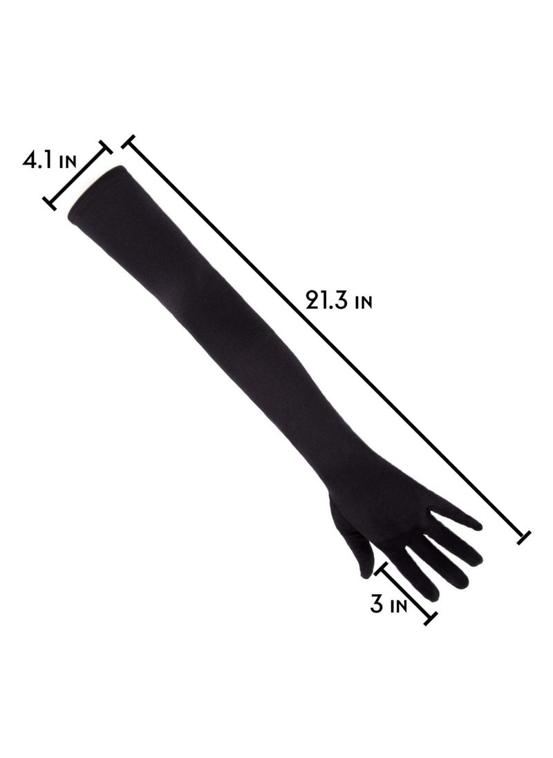 SYOSI Satin Opera Gloves, Formal Bridal Banquet Party Wedding Opera Mitten  - Image 3