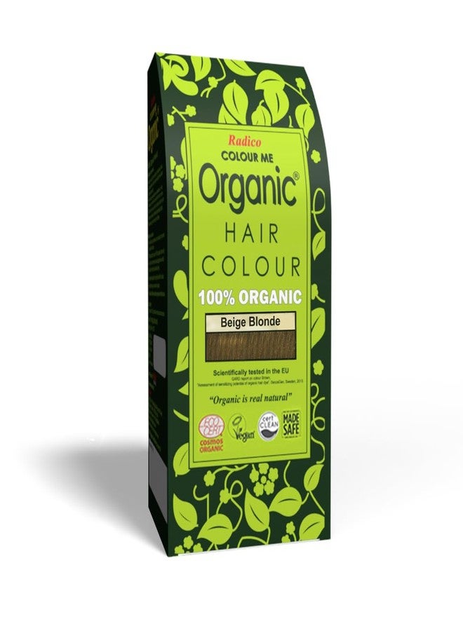 Radico Colour Me Organic Beige Blonde Hair Colour; 100% Organic made with natural herbs, Skin Allergy Safe, No Ammonia, No Parabens & No Chemicals, Globally Certified and Tested Natural Hair Colour, (100g) - Image 1