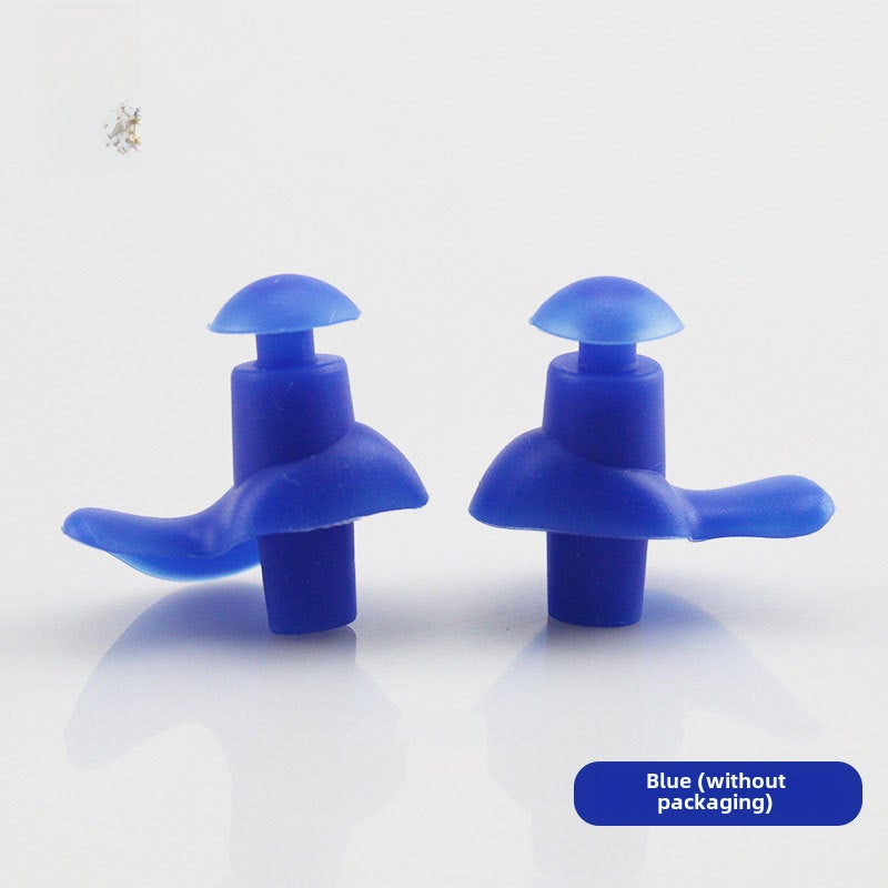 Generic Silicone Spiral Earplugs High-Quality Swim Set Blue without packaging 