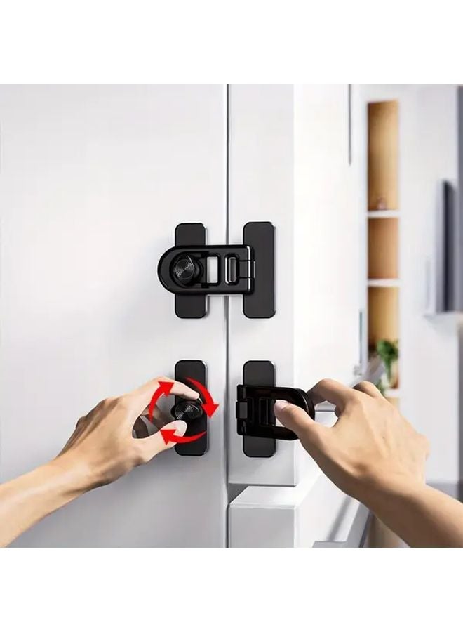 Black Safety Oven Door Lock No Drill Installation Secure Latch for Kitchen Cabinets - Image 3