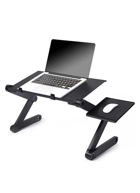 Laptop Desk, Laptop Stand for Bed and Sofa, Portable Adjustable Laptop Table Desk Stand with Mouse Pad, Ergonomic Design Lap TV Bed Tray Aluminum Cozy Desk Suitable for Reading Studying