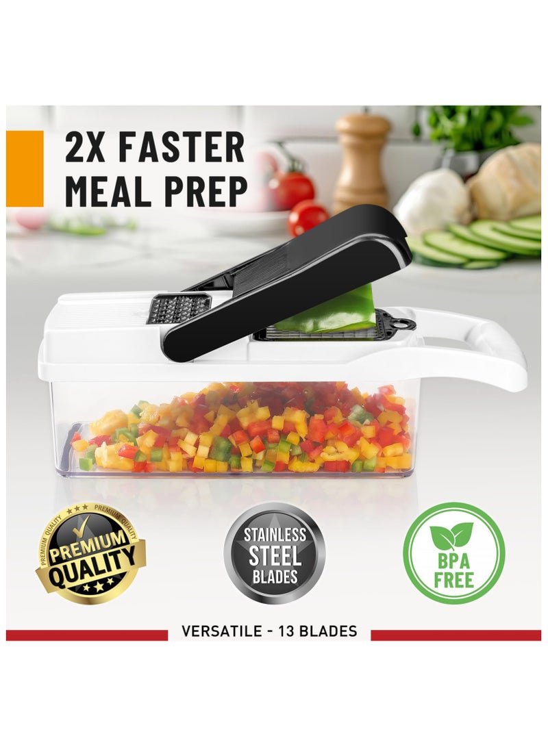 موندا 26 قطعة قطاعة خضروات متعددة الوظائف قطاعة خضروات وفواكه قطاعة قطاعة وأداة تقطيع قطاعة قابلة للتعديل مع حاوية قطاعة خضروات ممزقة - Image 2