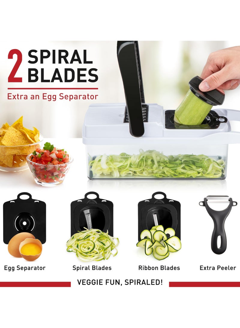 موندا 26 قطعة قطاعة خضروات متعددة الوظائف قطاعة خضروات وفواكه قطاعة قطاعة وأداة تقطيع قطاعة قابلة للتعديل مع حاوية قطاعة خضروات ممزقة - Image 5