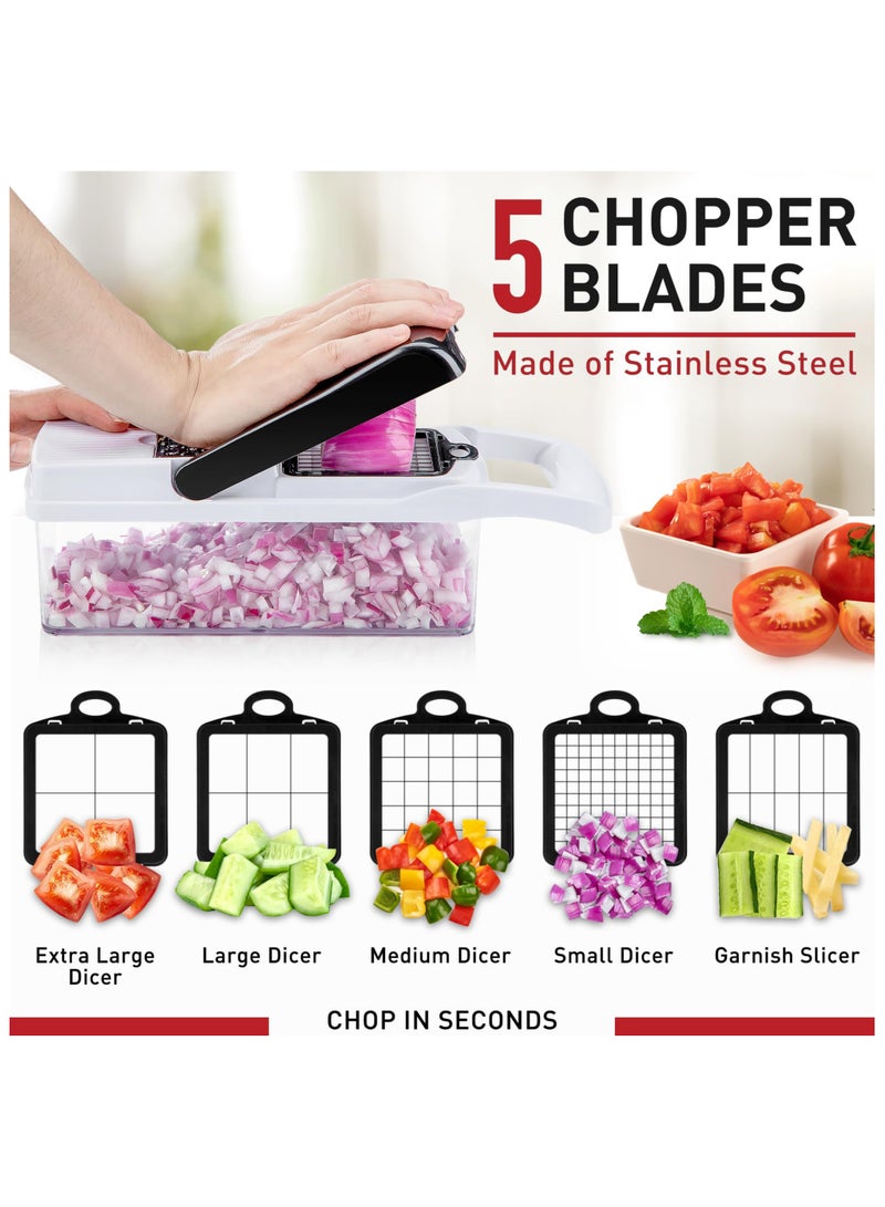 موندا 26 قطعة قطاعة خضروات متعددة الوظائف قطاعة خضروات وفواكه قطاعة قطاعة وأداة تقطيع قطاعة قابلة للتعديل مع حاوية قطاعة خضروات ممزقة - Image 4