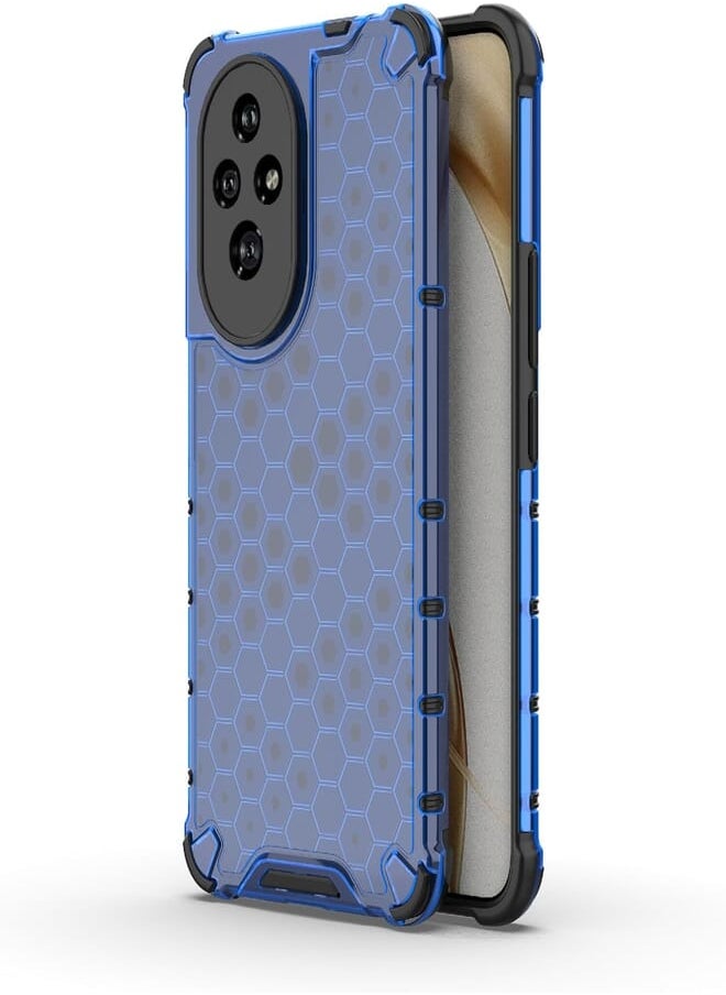 UNBLACK - UNBLACK Phone case compatible with Honor 200 [Honeycomb Design] Drop Protection, Ultra Thin TPU + PC Transparent Silicone Protective Case, Shockproof case for Honor 200 (Blue) - Image 1