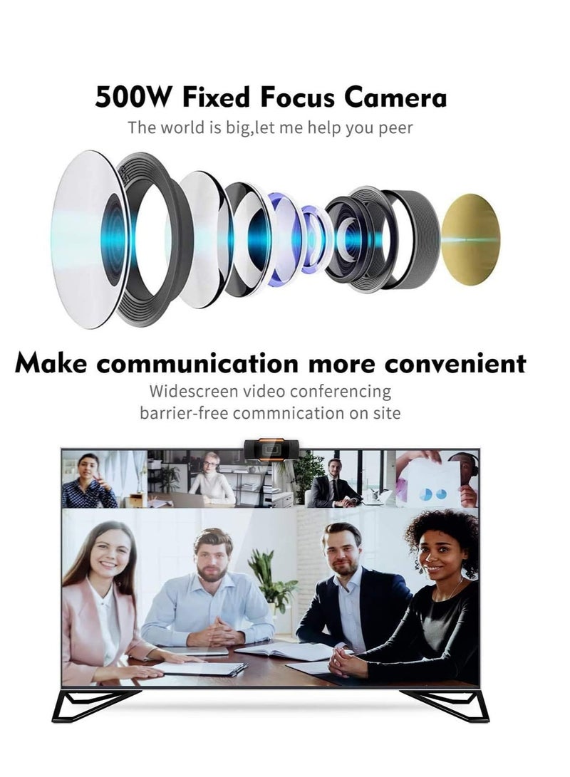 كاميرا ويب HD 1080P مع ميكروفون USB 2-3 كمبيوتر للبث المباشر زاوية واسعة 110 درجة 30 اطار في الثانية للابتوب والكمبيوتر المكتبي والمؤتمرات ومحادثات الفيديو أسود - Image 4
