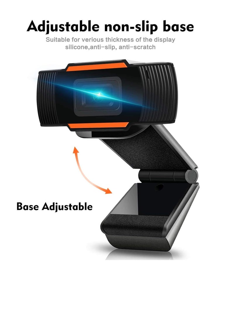 كاميرا ويب HD 1080P مع ميكروفون USB 2-3 كمبيوتر للبث المباشر زاوية واسعة 110 درجة 30 اطار في الثانية للابتوب والكمبيوتر المكتبي والمؤتمرات ومحادثات الفيديو أسود - Image 5